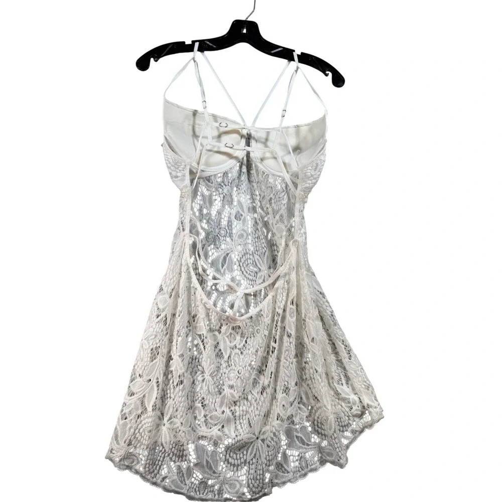 Cinema Etoile Seductivewear White Lace Babydoll Chemise Strappy Back XL‎ Sexy